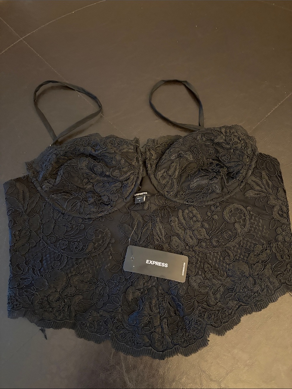 Express Black Lace Longline Bandeau Bralette